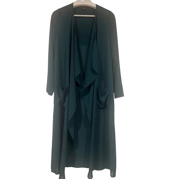 Women’s Sheer Green Duster Cardigan Small - Picture 2 of 5